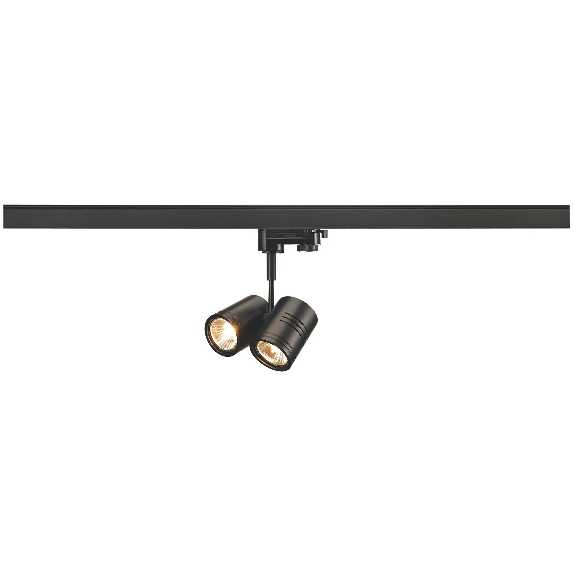 Produktfoto 1 von BIMA II Leuchtenkopf schwarz 2xGU10 max.50W m.3Ph.Adapter