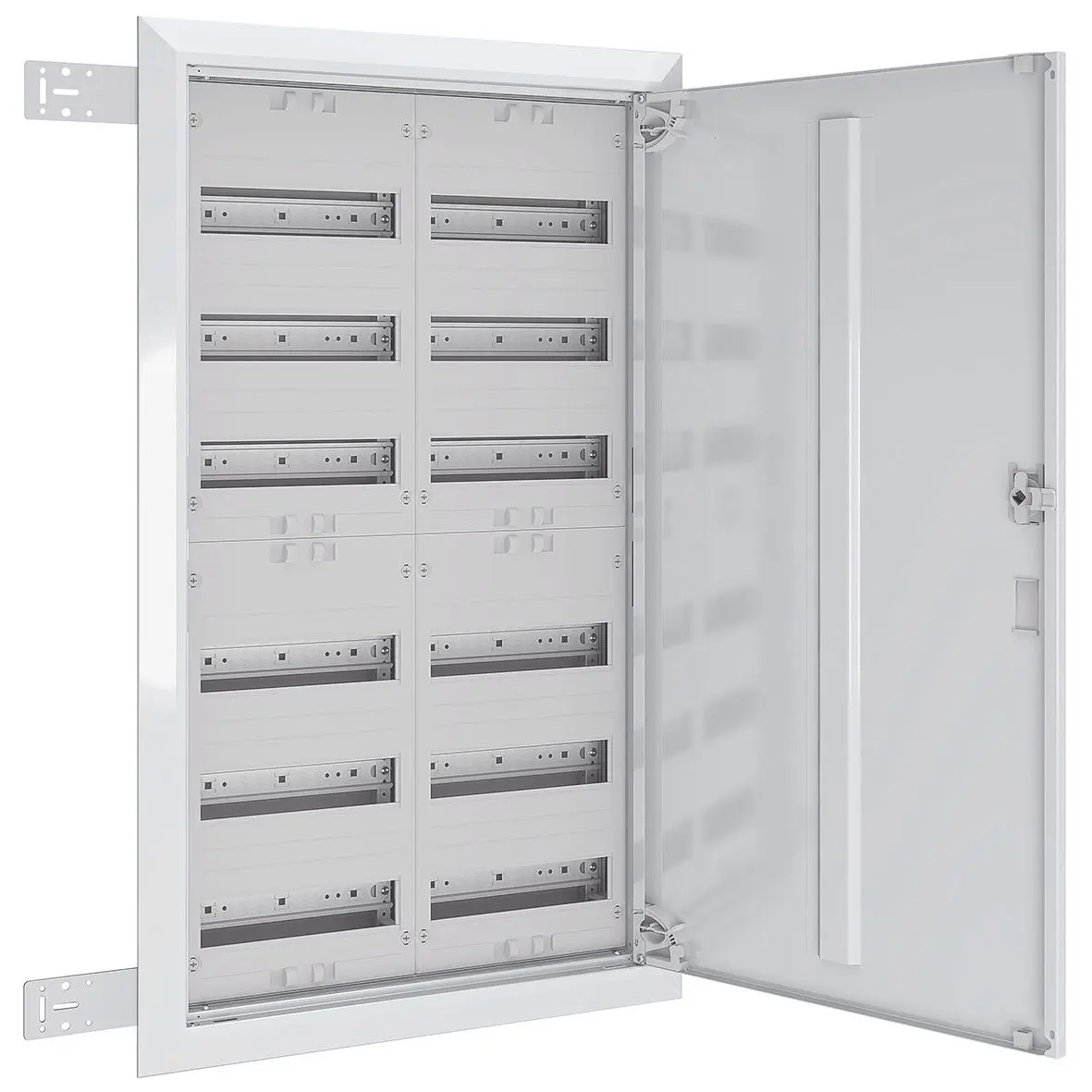 Produktfoto 1 von Flachverteiler UP/HW,110 mm tief,IP 30,SK II,2x6-reihig, Komplettschrank für