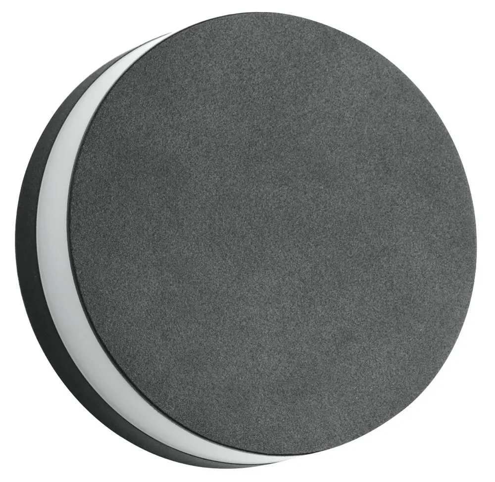 Produktfoto 1 von LED-Fassadenleuchte 9W schwarz 3000K/665lm, 230V, H47 D145, IP54