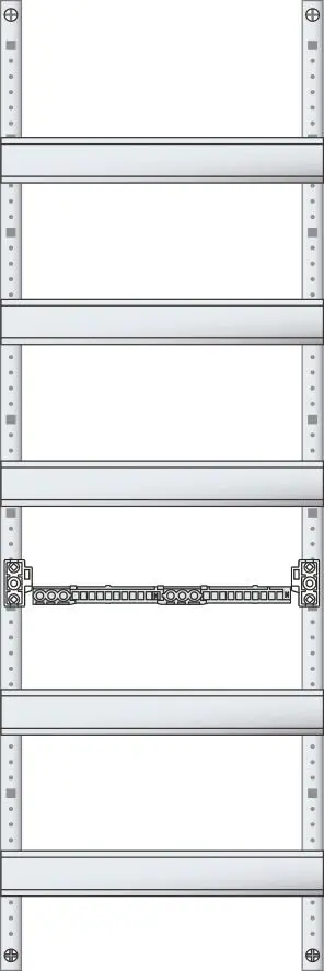 Produktfoto 1 von ESPRO-Verteilerfeld für Flachverteiler 1x5-reihig mit N+PE Steckklemmen
