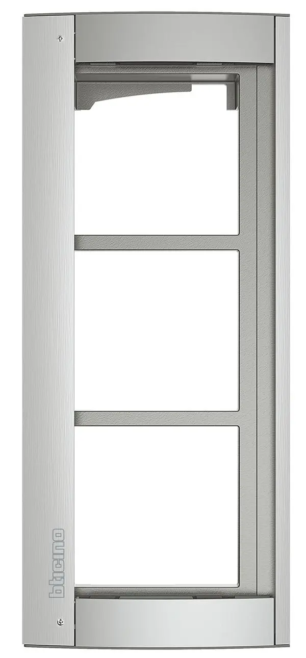 Produktfoto 1 von Abdeckrahmen + Modulträger 3 Module, Türstation SFERA Aluminium, Allmetal