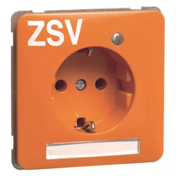 Produktfoto 1 von Steckdose SCHUKO, orange ZSV Beschriftungsfeld, LED