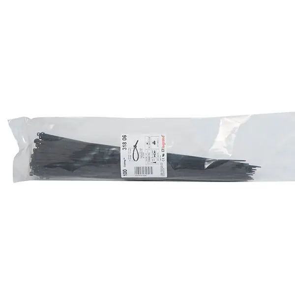 Produktfoto 1 von Kabelbinder Colring, schwarz, innenverzahnt, 3,5x360mm, UV-beständig