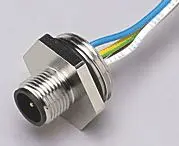 Produktfoto 1 von Einbaustecker <125VAC 0,5m PVC Gehäuse Messing vernickelt IP68