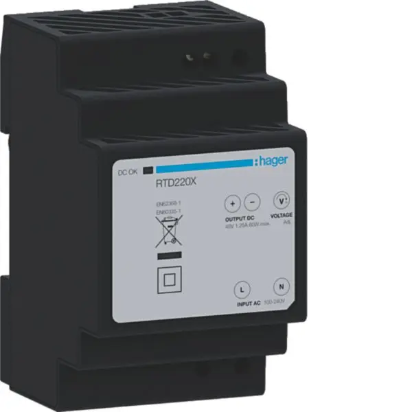 Produktfoto 1 von 48V, 60W Spannungsversorgung, Trafo Hutschiene