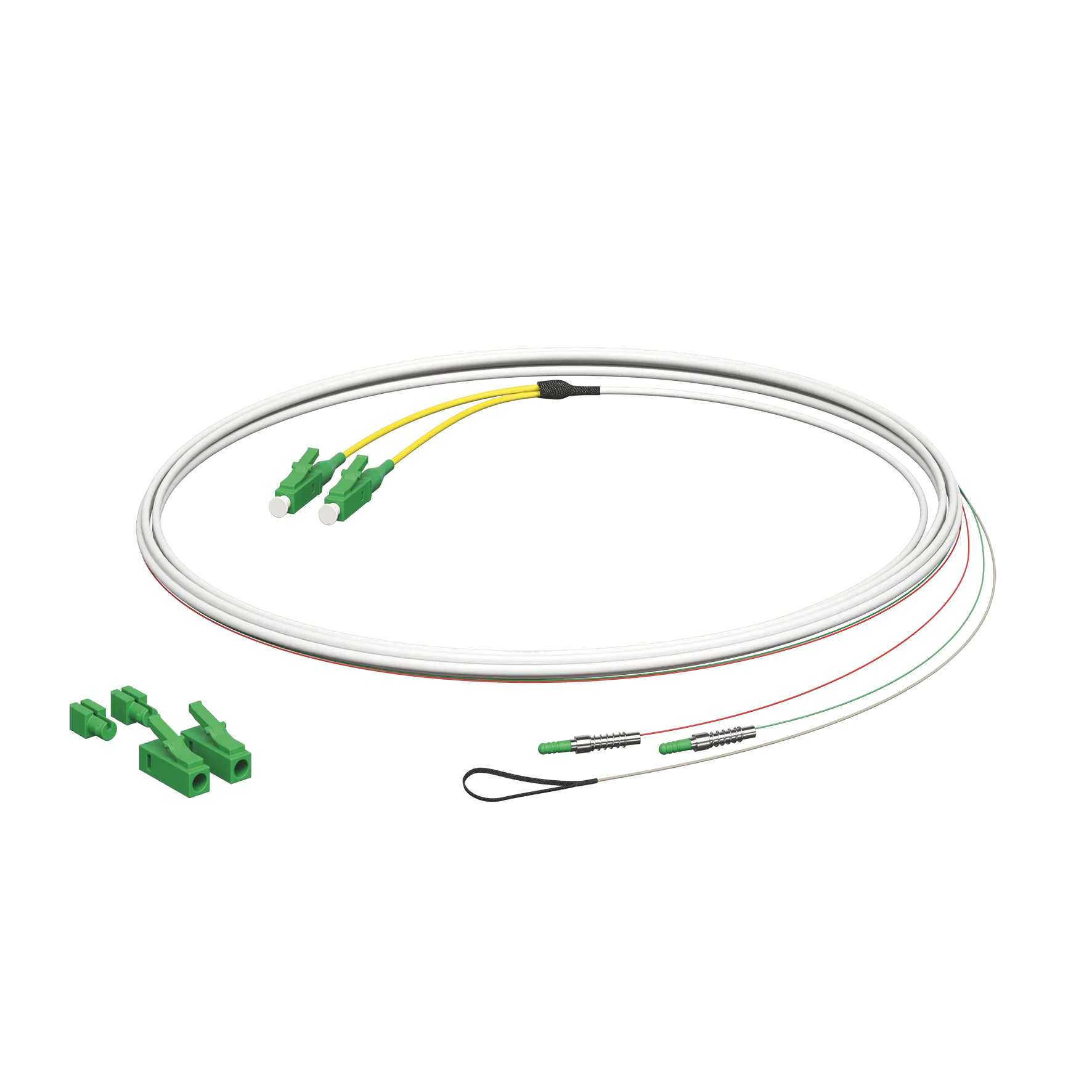 Produktfoto 1 von Glasfaser Patchkabel E3S Connect® LC/APC-E3S, 2xF, L=3m, HÜP zum Gf-GV