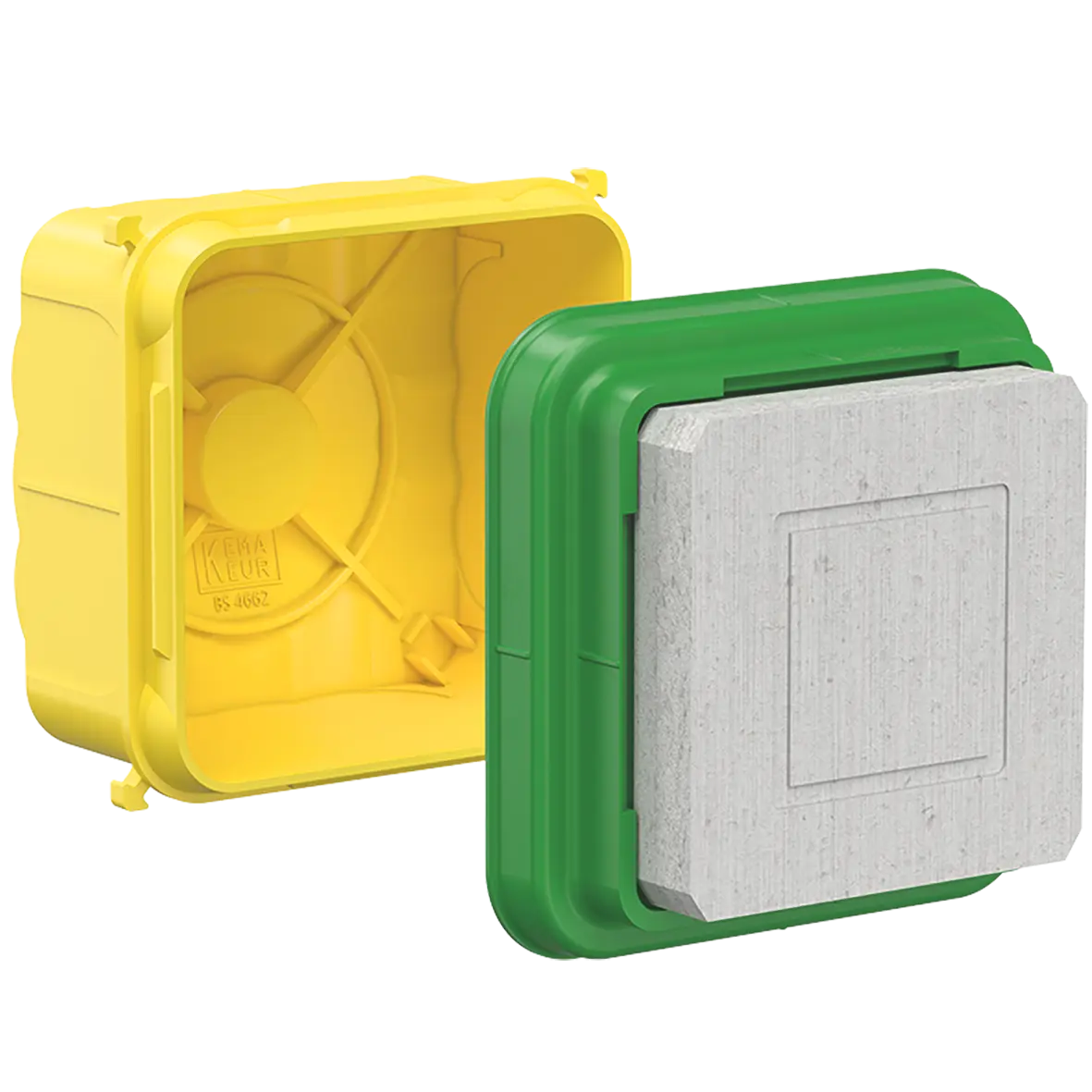 Universal-Einbaugehäuse 90 x 90 x 70 mm mit Mineralfaserplatte