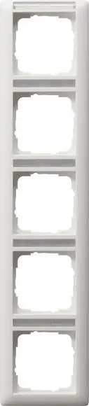 Produktfoto 1 von Abdeckrahmen 5fach BSF senkrecht Standard 55 reinweiß matt