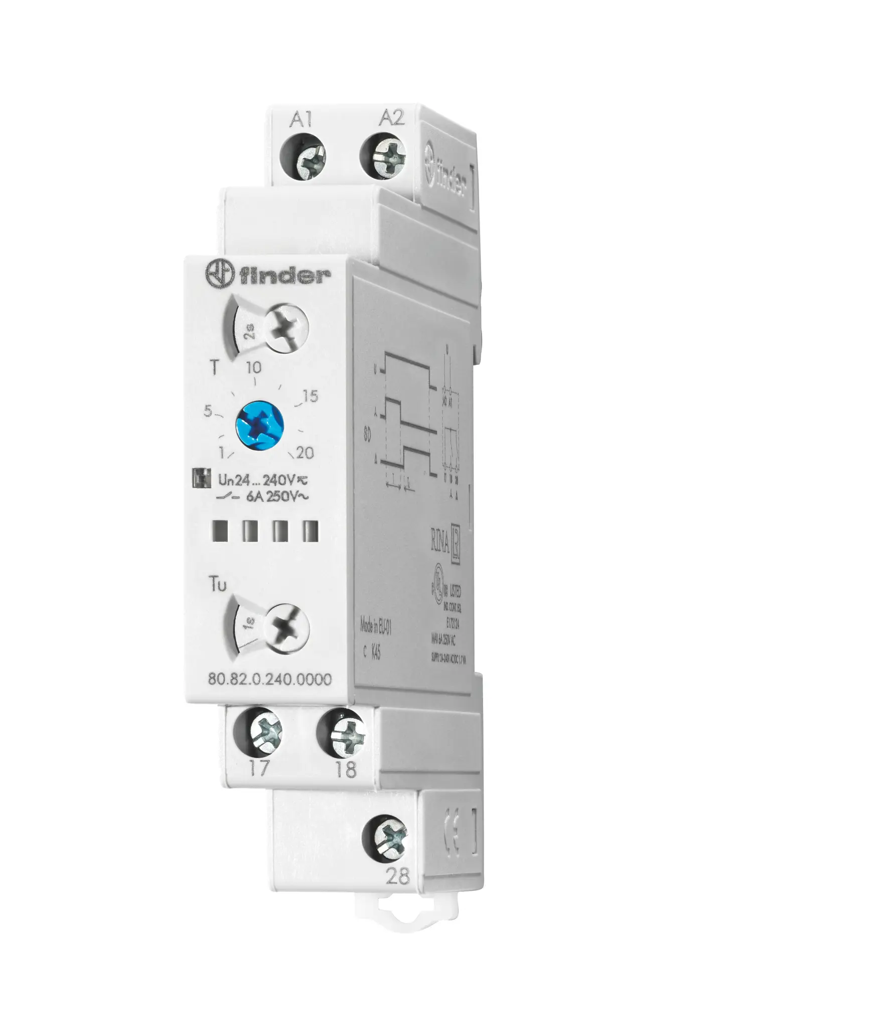 Produktfoto 1 von Stern-Dreieckrelais 2S 6A 4 Zeitbereiche bis 20 Minuten für 24-240VAC/DC