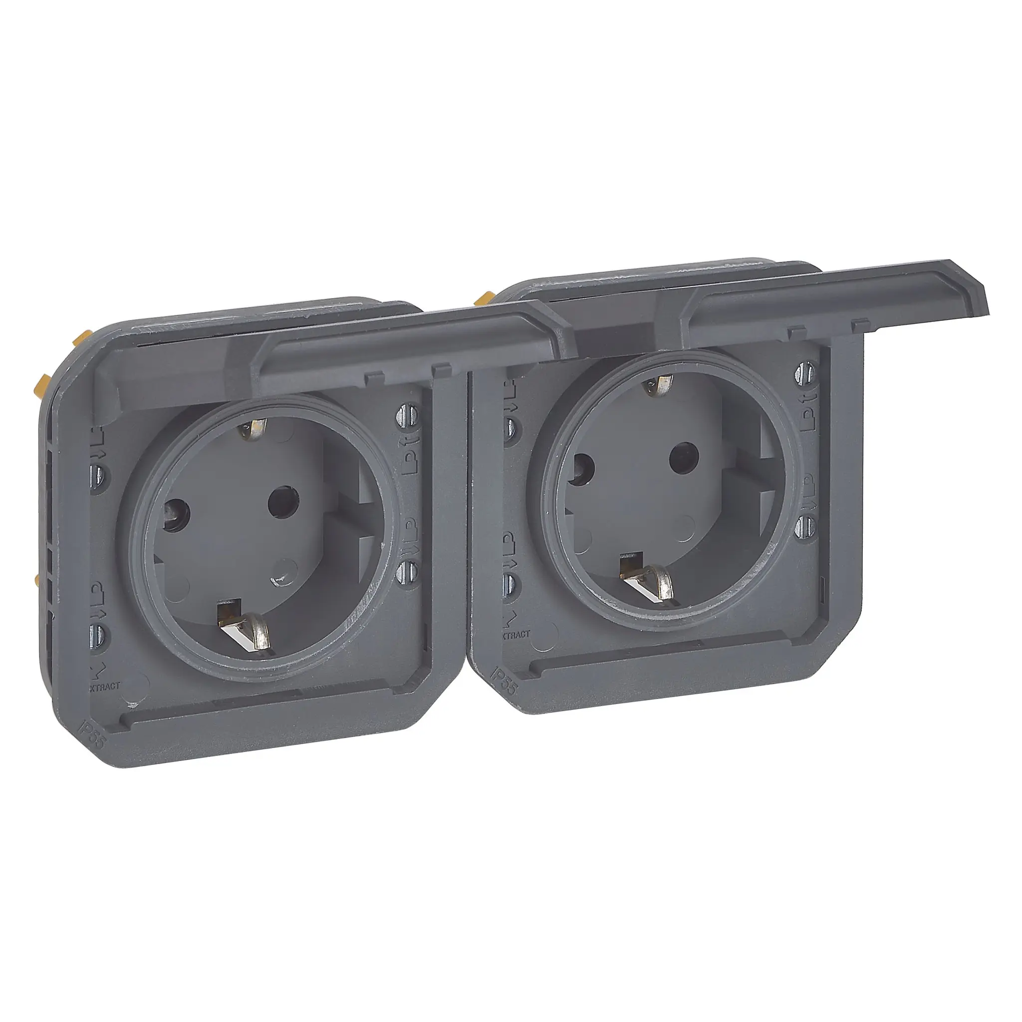 Produktfoto 1 von Plexo New Einsatz 2-f vorverdrahtete SSDO horizontal, SL, EB,IP44IK08,
