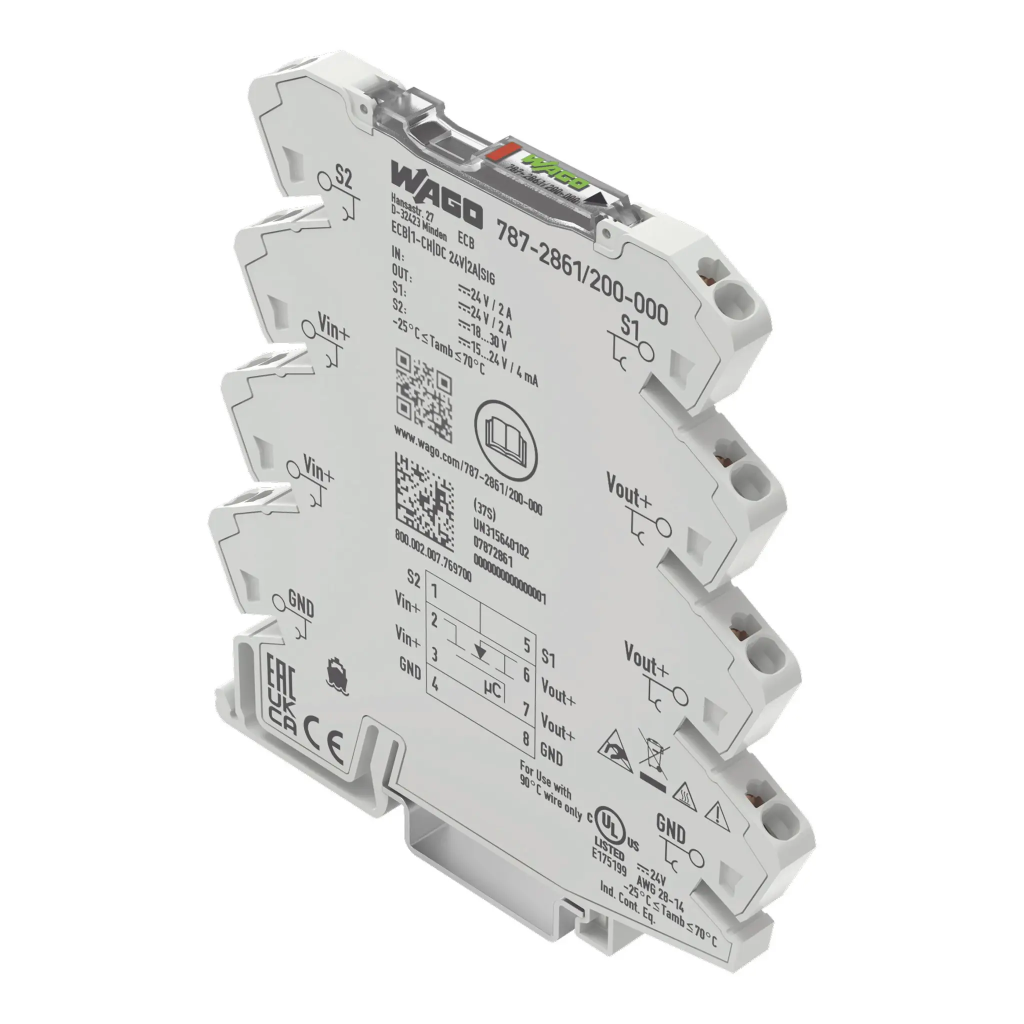 Produktfoto 1 von Elektronischer Schutzschalter,1-kanalig, Eingangsspannung DC 24 V