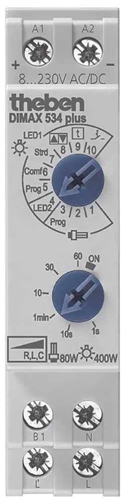 Produktfoto 1 von Universaldimmer DIN-Schiene, 400 W LED Multispannungseingang, Multifunktion