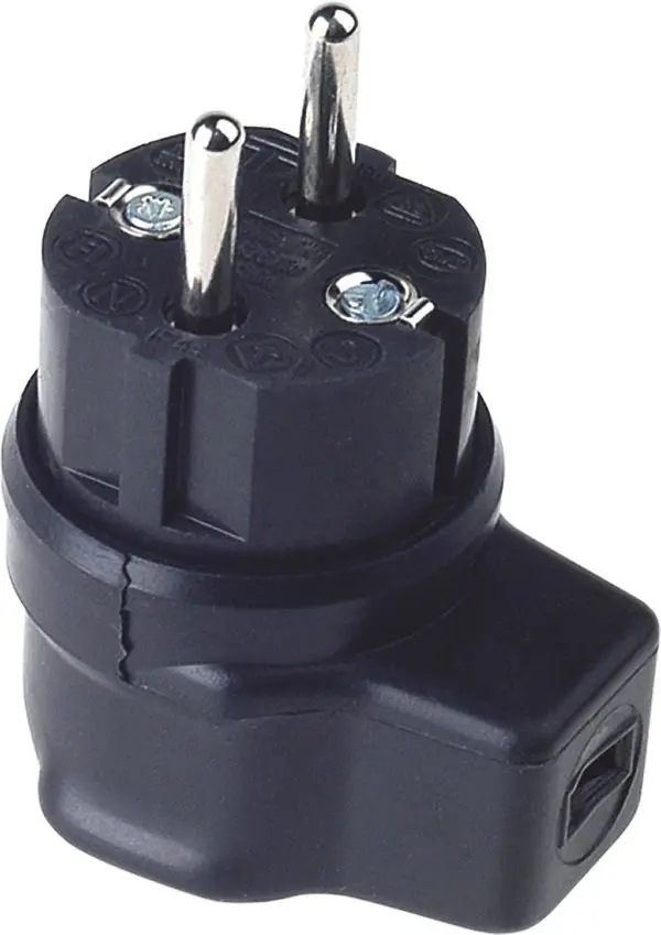 Produktfoto 1 von Vollgummi Winkelstecker IP44 schwarz f.Flachkabel
