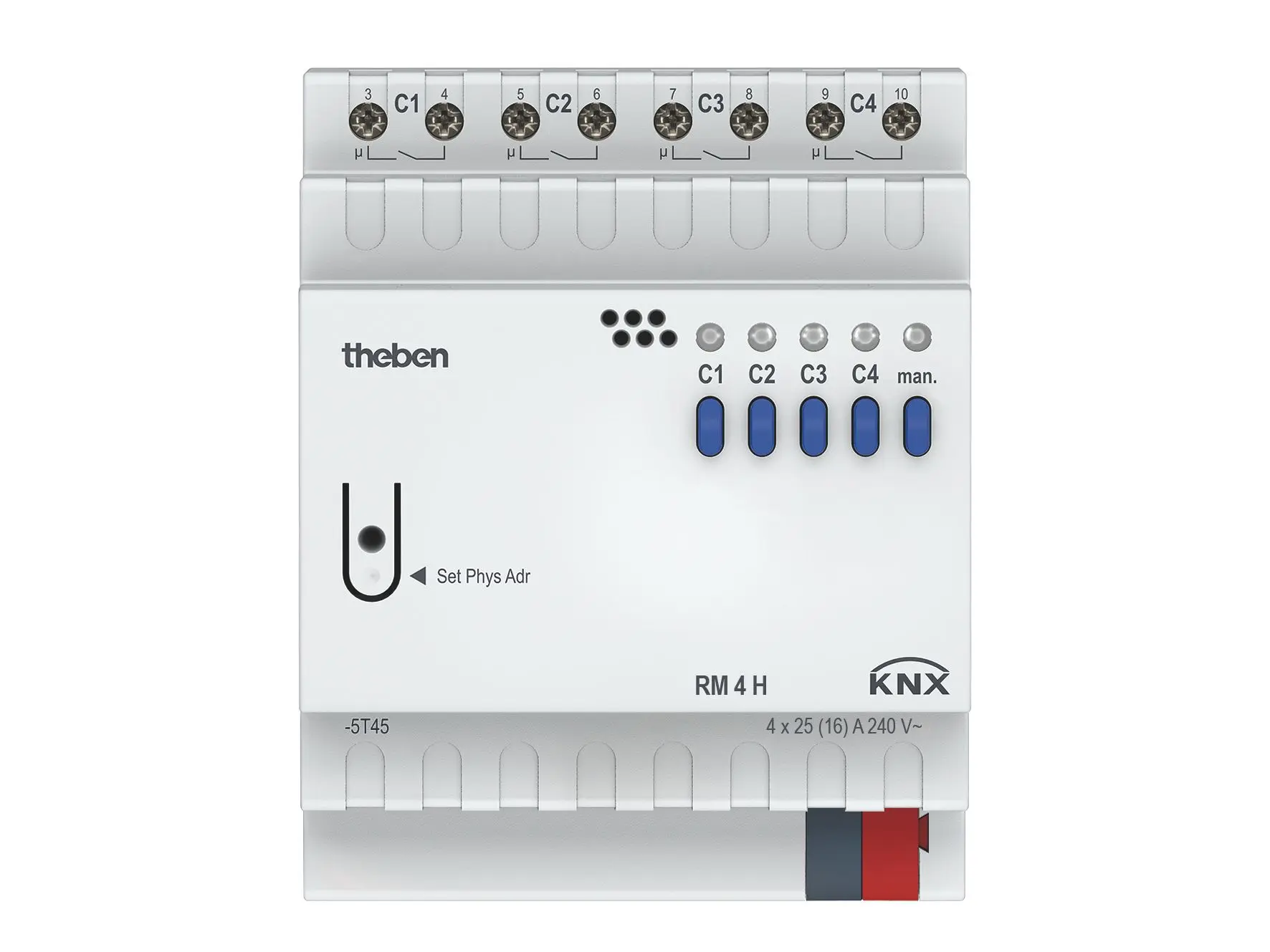 Produktfoto 1 von 4-fach Schaltaktor 25 A C-Last 200 µF, KNX TP, Data Secure