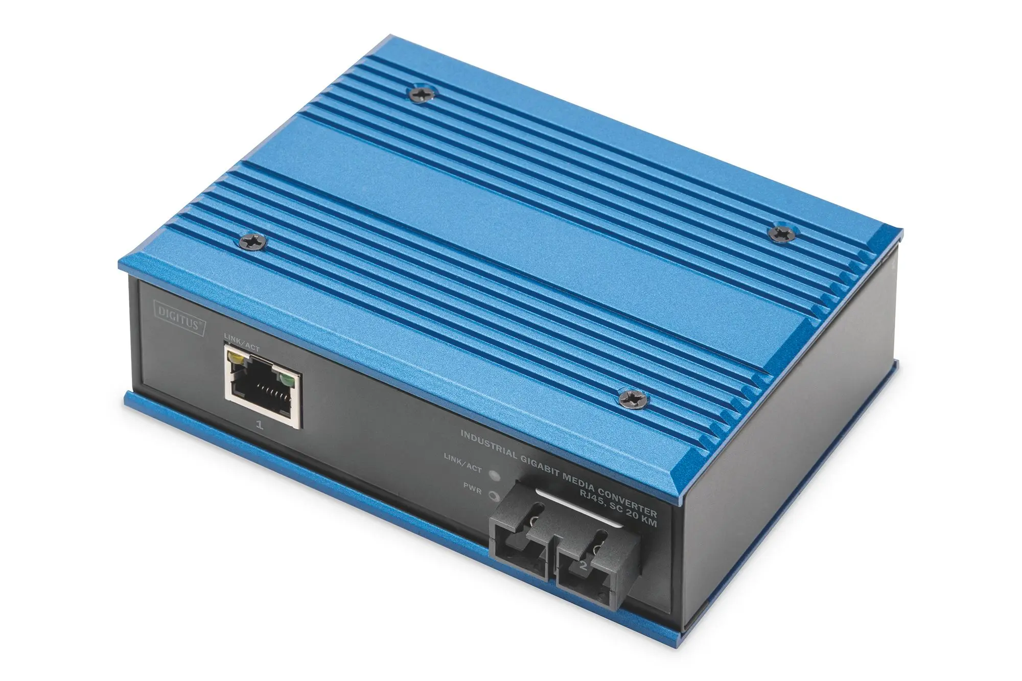 Produktfoto 1 von DIGITUS Industrieller Gigabit Medienkonverter RJ45 SC 20 km