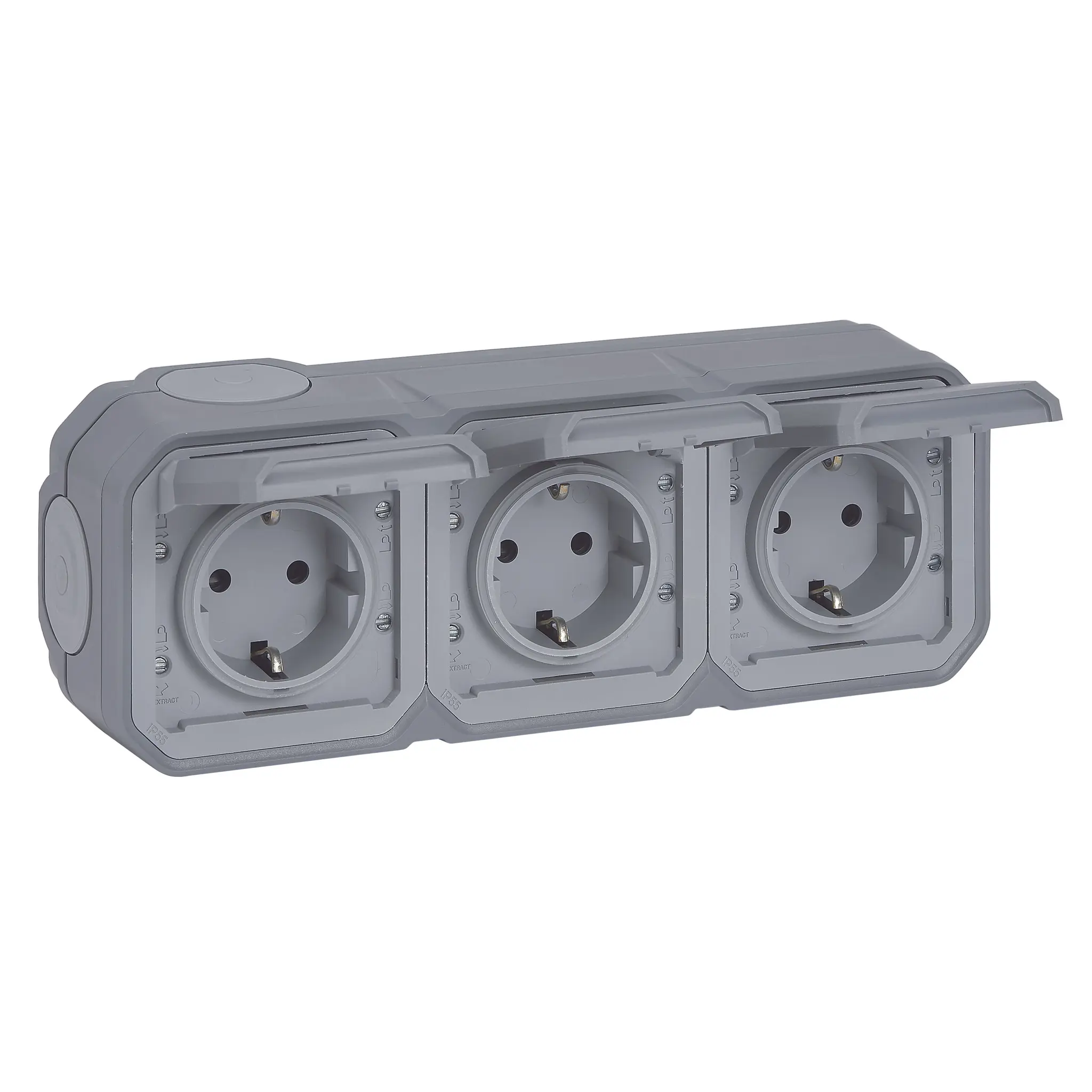 Produktfoto 1 von Plexo New FRAP 3-fach vorverdrahtete SSDO horizontal, SL, EB, IP44, IK 08,