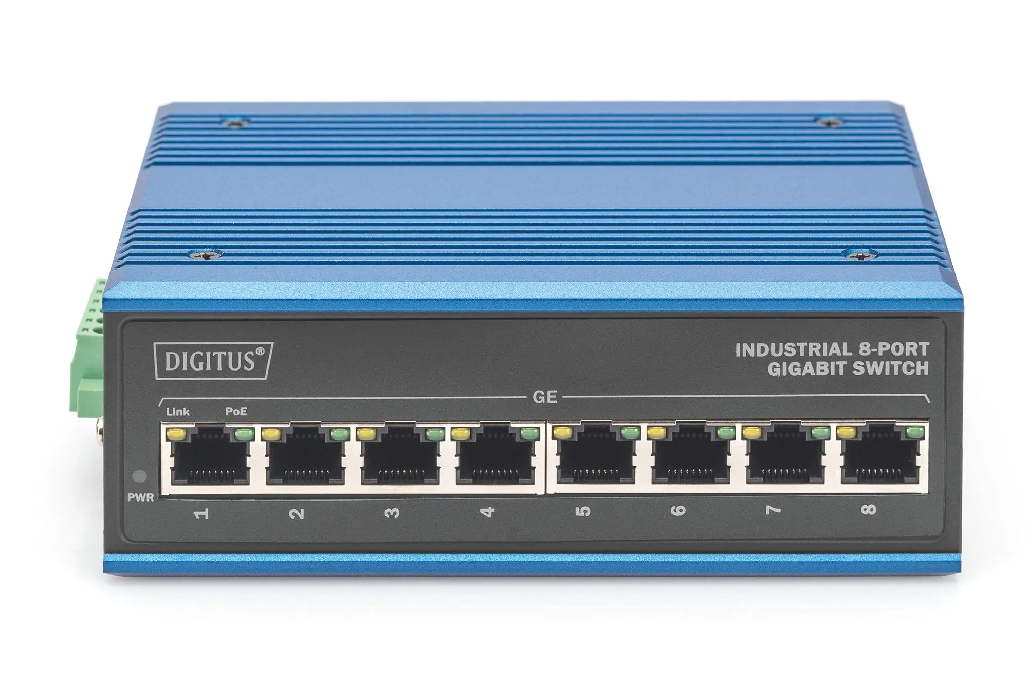 Produktfoto 1 von Industrieller 8-Port Gigabit PoE Switch