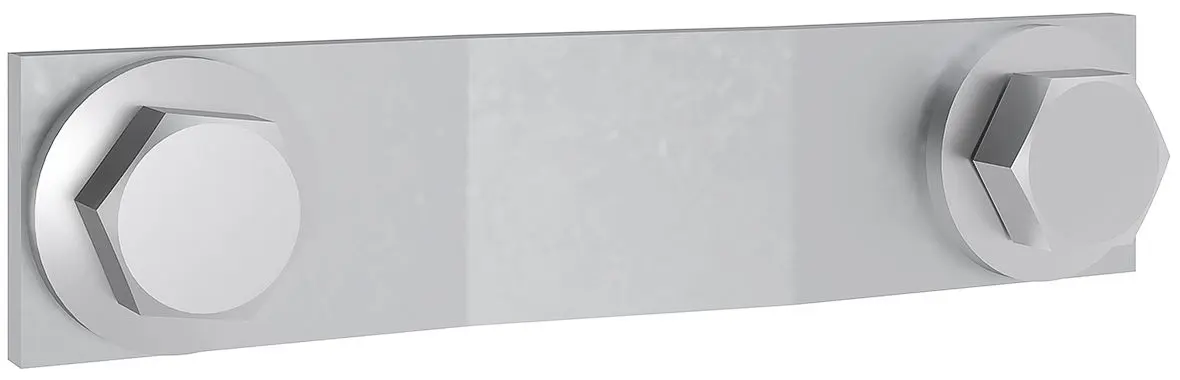 Produktfoto 1 von PEN-Brücke CU vernickelt 30x10x130mm mit Befestigungsschrauben
