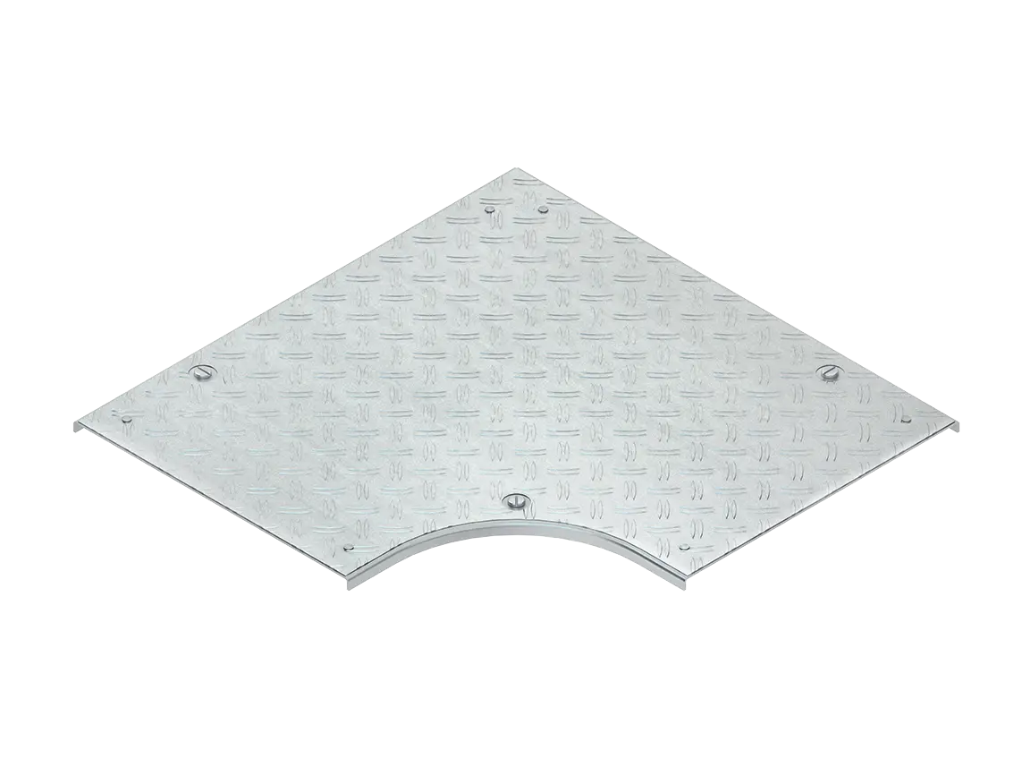 Produktfoto 1 von Deckel für Bogen 90°, Breite 304 mm Alu- Riffelblech 1,5mm