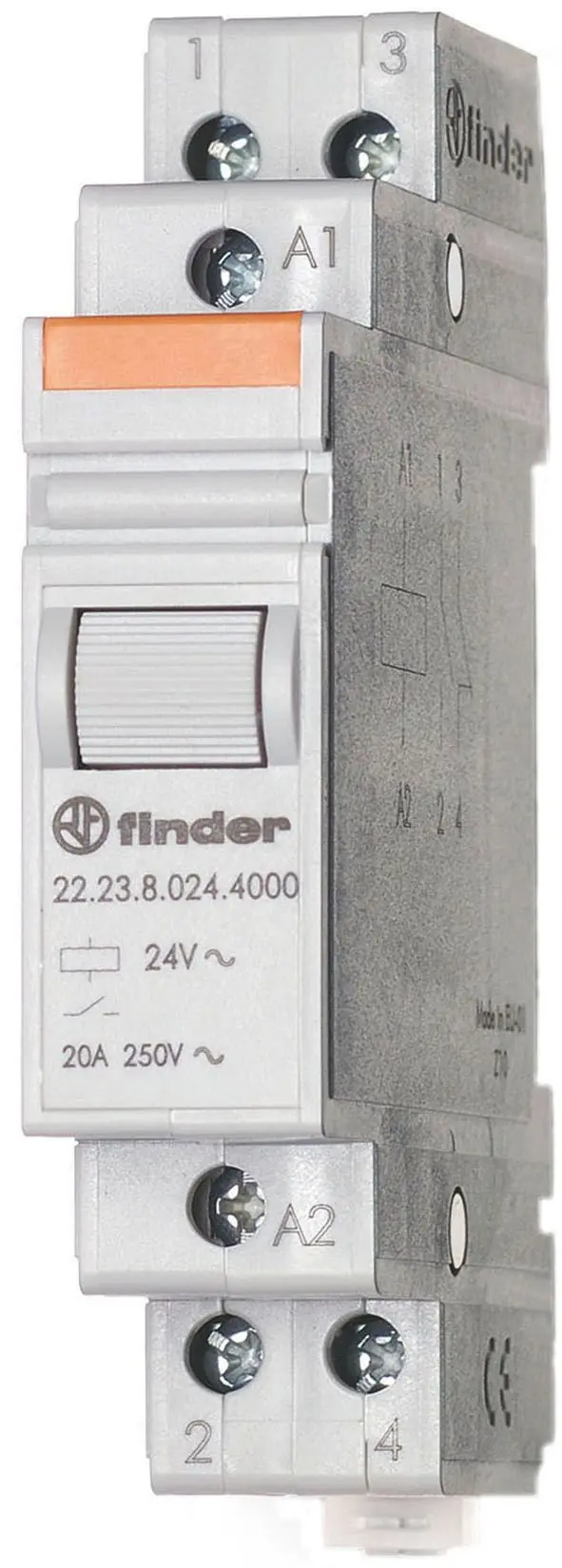 Produktfoto 1 von Installationsrelais für Reiheneinbau 1S+1Ö 20A Prüftaste für 24VAC