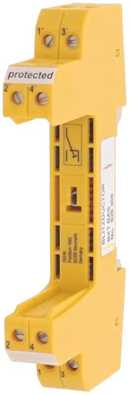 Produktfoto 1 von Basisteil 4-polig zur Aufnahme eines Ableitermoduls BLITZDUCTOR XT/XTU