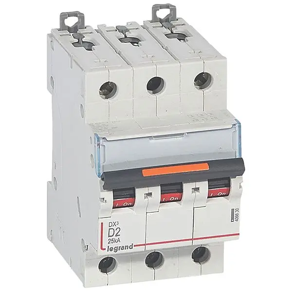 Produktfoto 1 von DX3 LS-Schalter D-Char. 2A, 3-polig, 25kA, 400VAC, 2TE