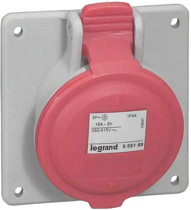 Produktfoto 1 von CEE-Steckdose 5P 16A 415V Rot IP44