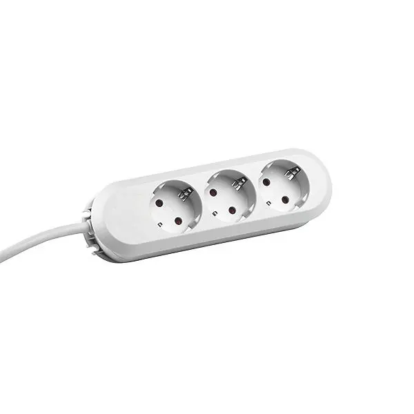 Produktfoto 1 von Tischsteckdose 3xSchuko weiß Strom 3m Schuko