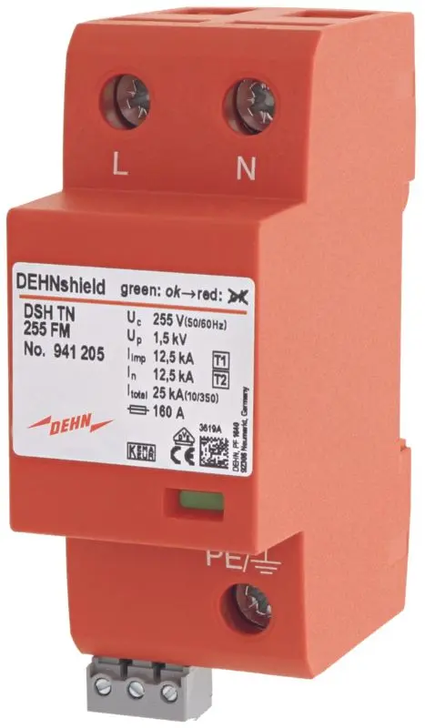 Produktfoto 1 von Anwendungsopt. Kombiableiter DEHNshield Typ 1+2 für einphasige TN-Systeme