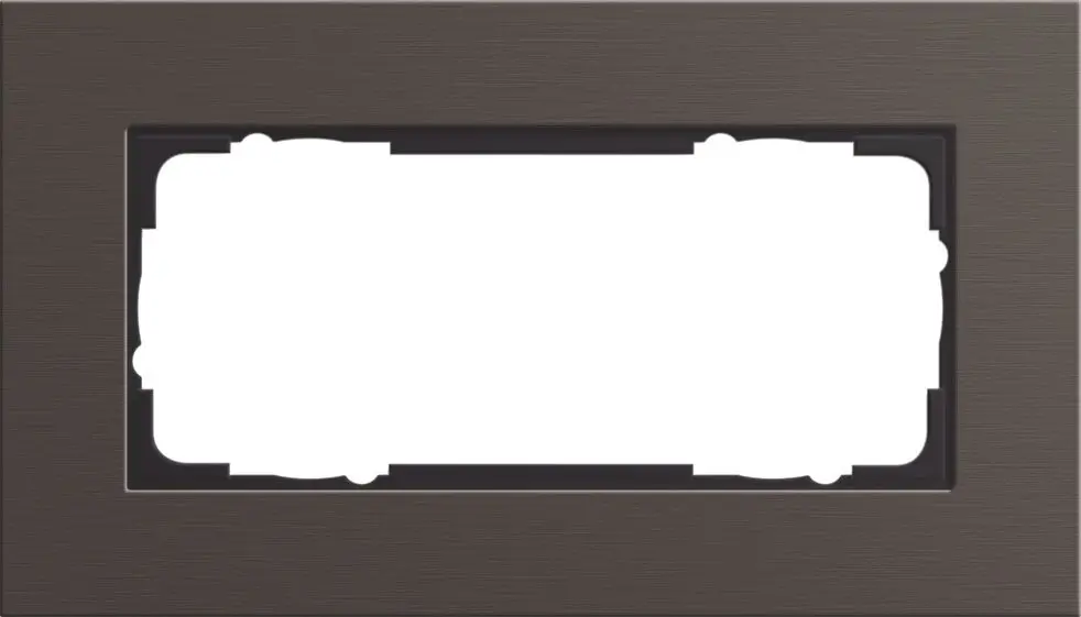 Produktfoto 1 von Abdeckrahmen 2fach o.Mittelsteg Esprit aluminium Braun