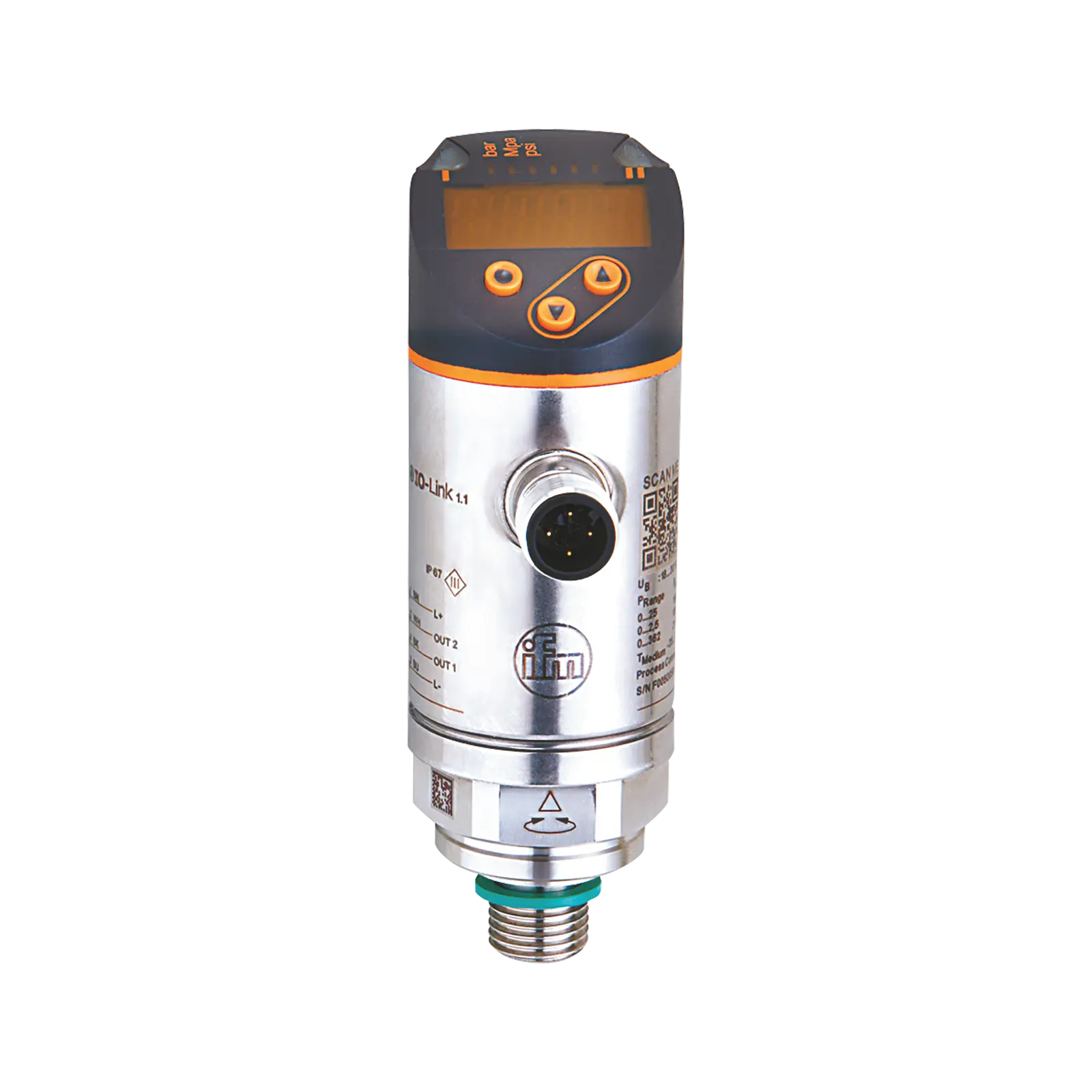 Produktfoto 1 von el.Drucksensor 0...2,5bar G 1/4 Außen IO-Link -25...80°C Relativdruck