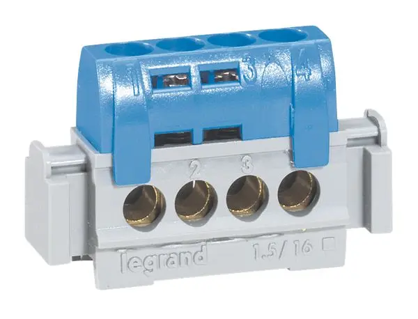 Produktfoto 1 von Klemmenleiste IP 20, blau, --x6 bis 25mm², 4x1,5 bis 16mm², L:47mm