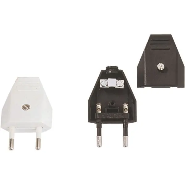 Produktfoto 1 von Euro Flachstecker weiß Schraubanschluss