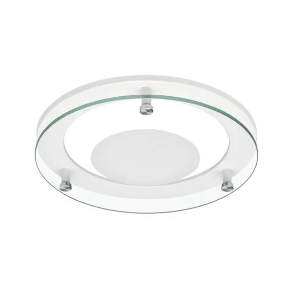 Produktfoto 1 von Abdeckring, weiss matt, rund, mit abgehängtem Floatglas teilmattiert