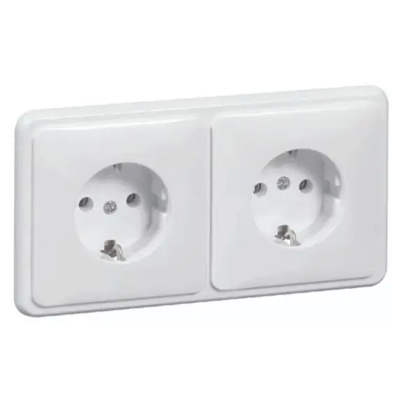 Produktfoto 1 von Steckdose SCHUKO 2fach, weiß