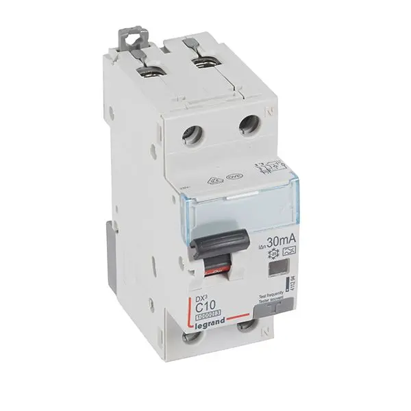 Produktfoto 1 von DX3 FI/LS-Schalter C-Char. 10A, 1P+N, 10kA, 30mA, Typ A, 230VAC, 2TE