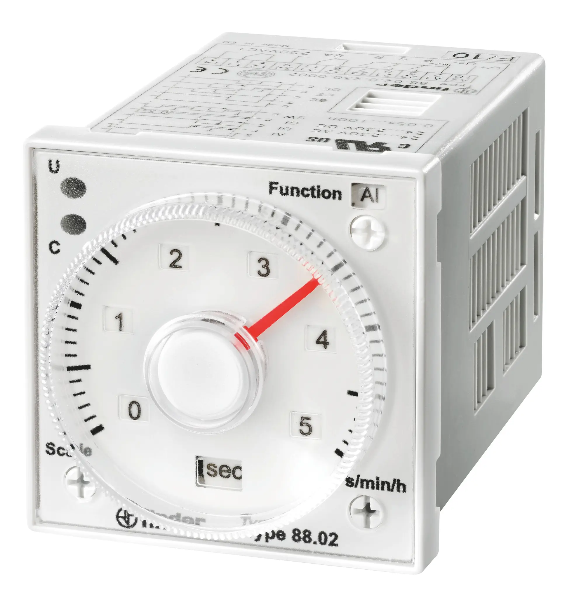 Produktfoto 1 von Zeitrelais f.Fronteinbau 7 Zeitfunkt. bis 100 Std. 2We 8A für 24-230VAC/DC