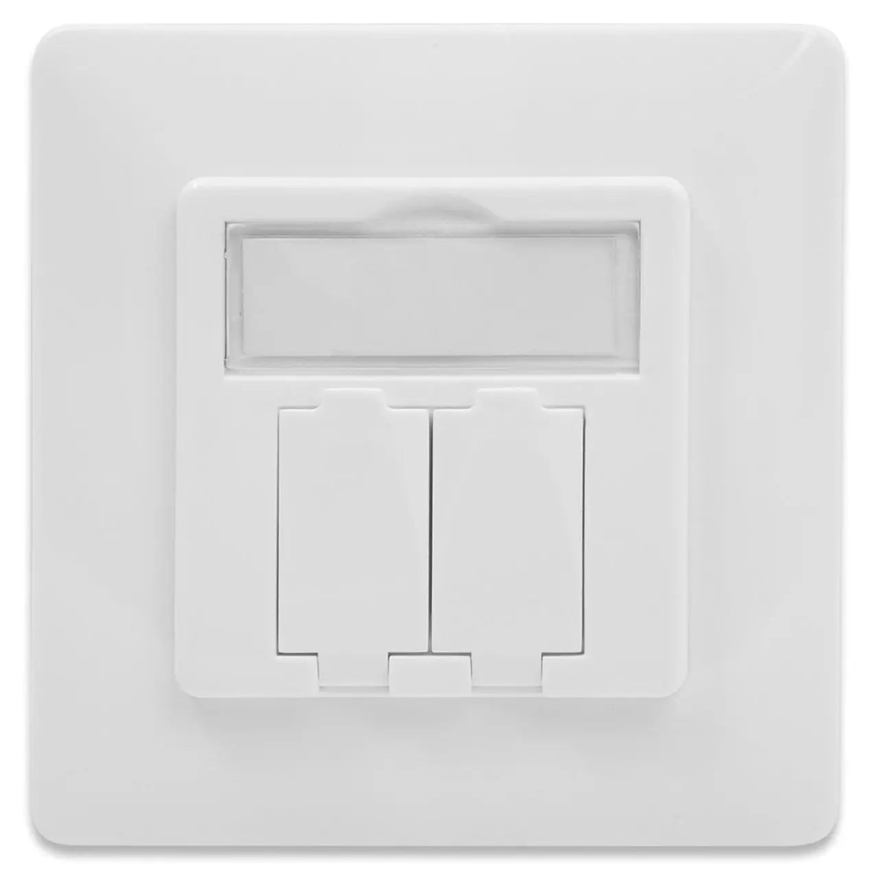 Produktfoto 1 von DIGITUS Leerdose f.Keystone Module 80x80 Rahmen 50x50 Zentralplatte reinws