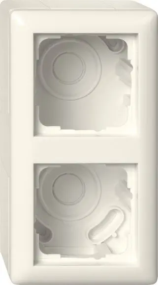 Produktfoto 1 von AP-Gehäuse 2f + Rahmen Standard 55 Cremeweiß