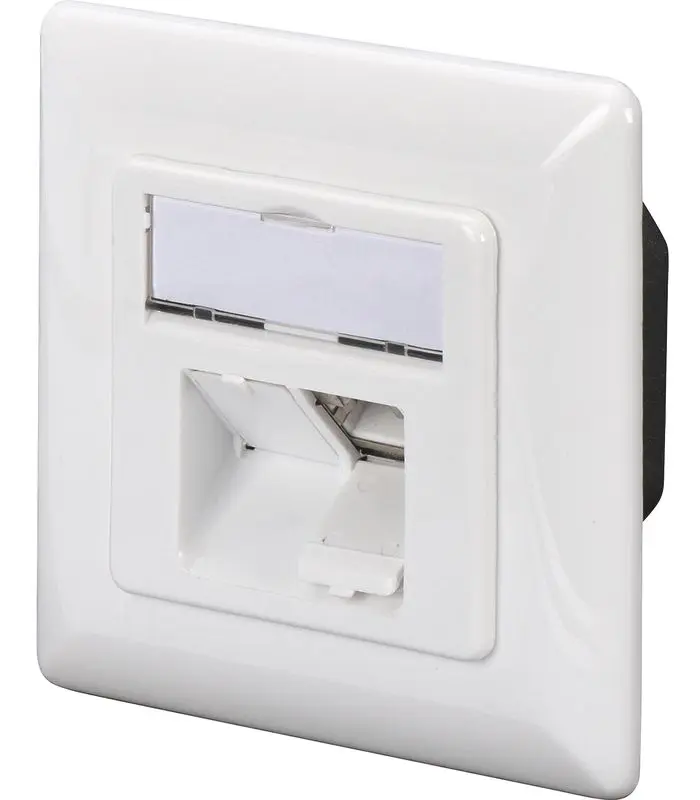 Produktfoto 1 von CAT 6A Klasse EA Anschlussdose geschirmt 2x RJ45 reinweiß UP vertikale