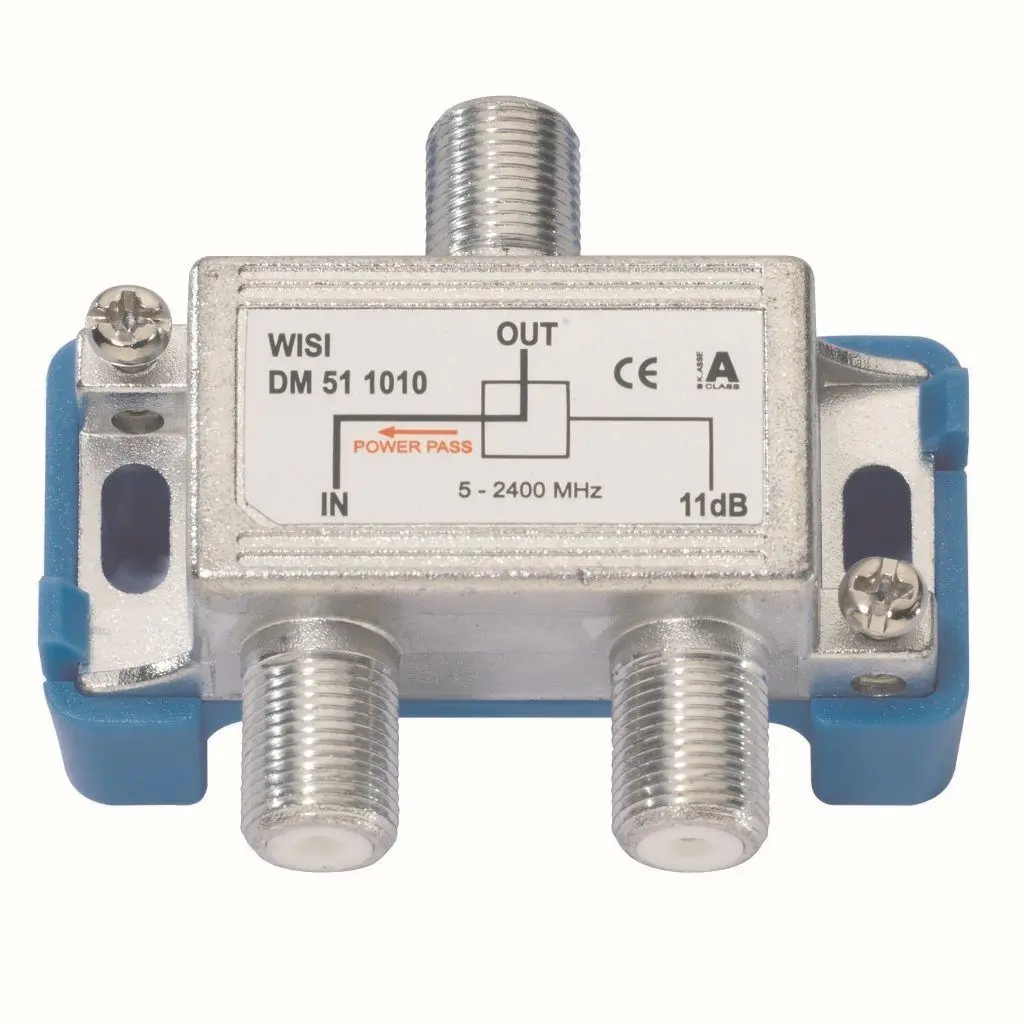 Produktfoto 1 von Abzweiger 1-f 11dB 5..2400MHz Kl A DC- Bypass Diodenentk.kompat.m.Einkabelsyst