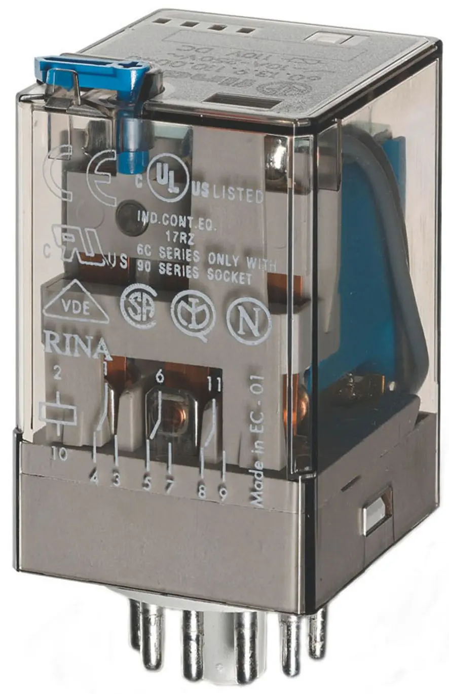 Produktfoto 1 von Relais mit Steckanschlüssen 3We 10A Spule 110VDC 1,3W