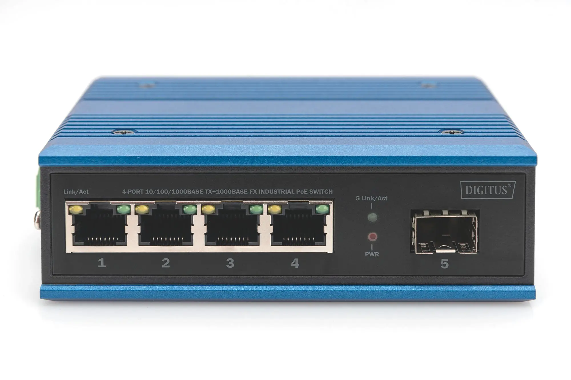 Produktfoto 1 von 4-port 10/100/1000BASE-TX+1000Base-FX Industrial PoE Switch