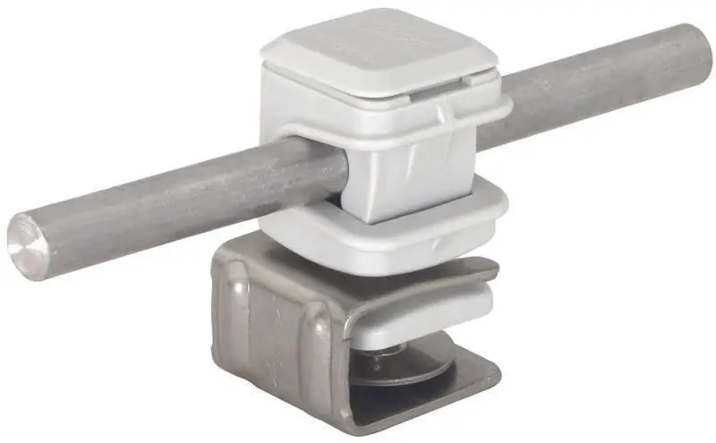 Produktfoto 1 von Dachleitungshalter PLATTENsnap Niro 4-6 mm m. DEHNsnap H 16mm K-grau f. Rd 8mm