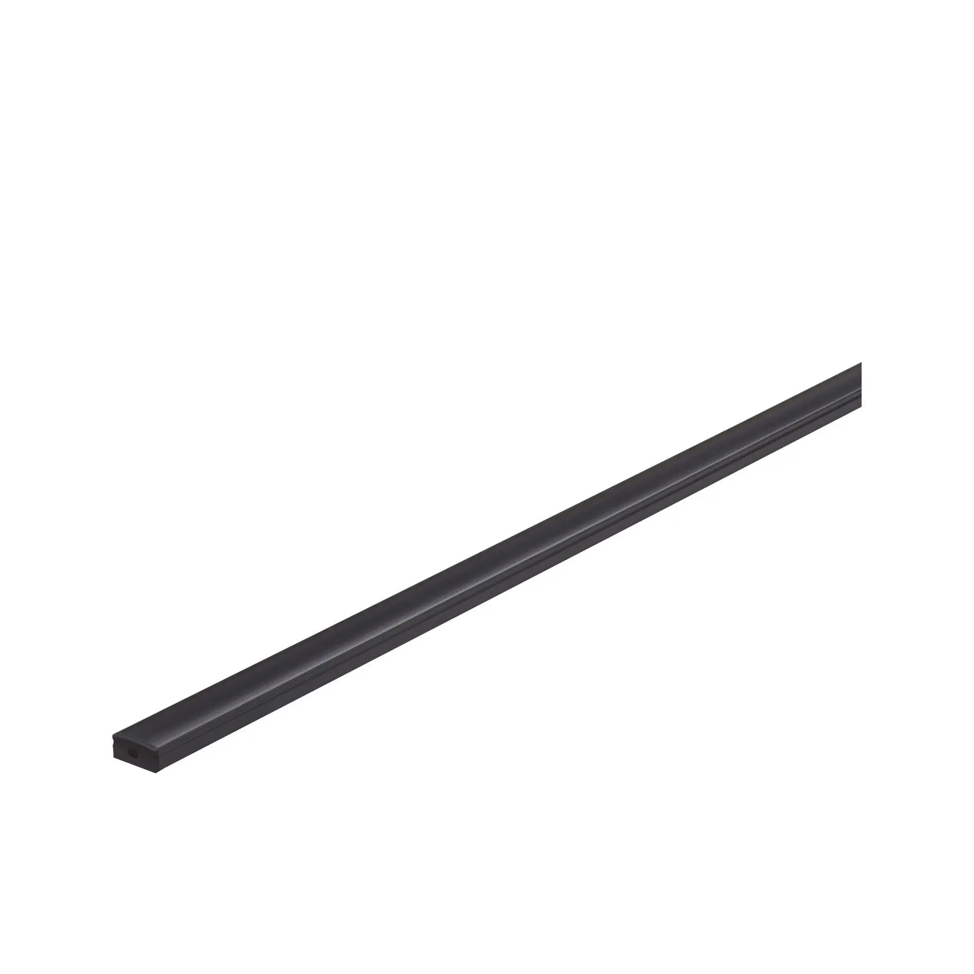 Produktfoto 1 von Base Profil mit schwarzem Diffusor 1m schwarz eloxiert/schwarz Alu/Kunststoff