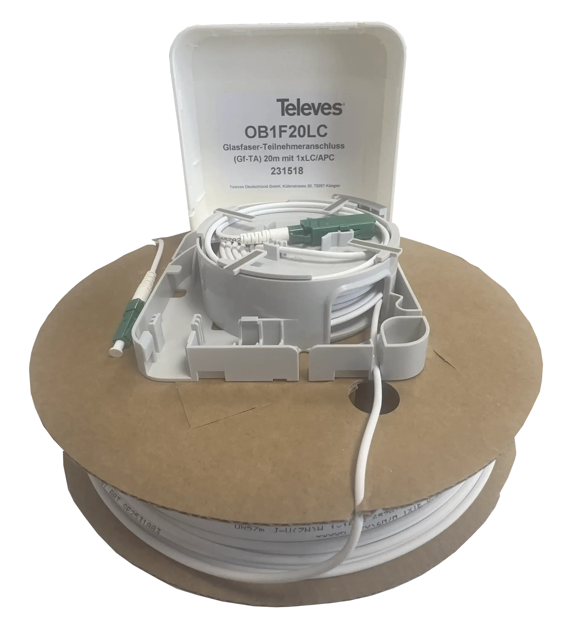 Optische Box 1 Ausgang mit 20m Kabel LC/APC
