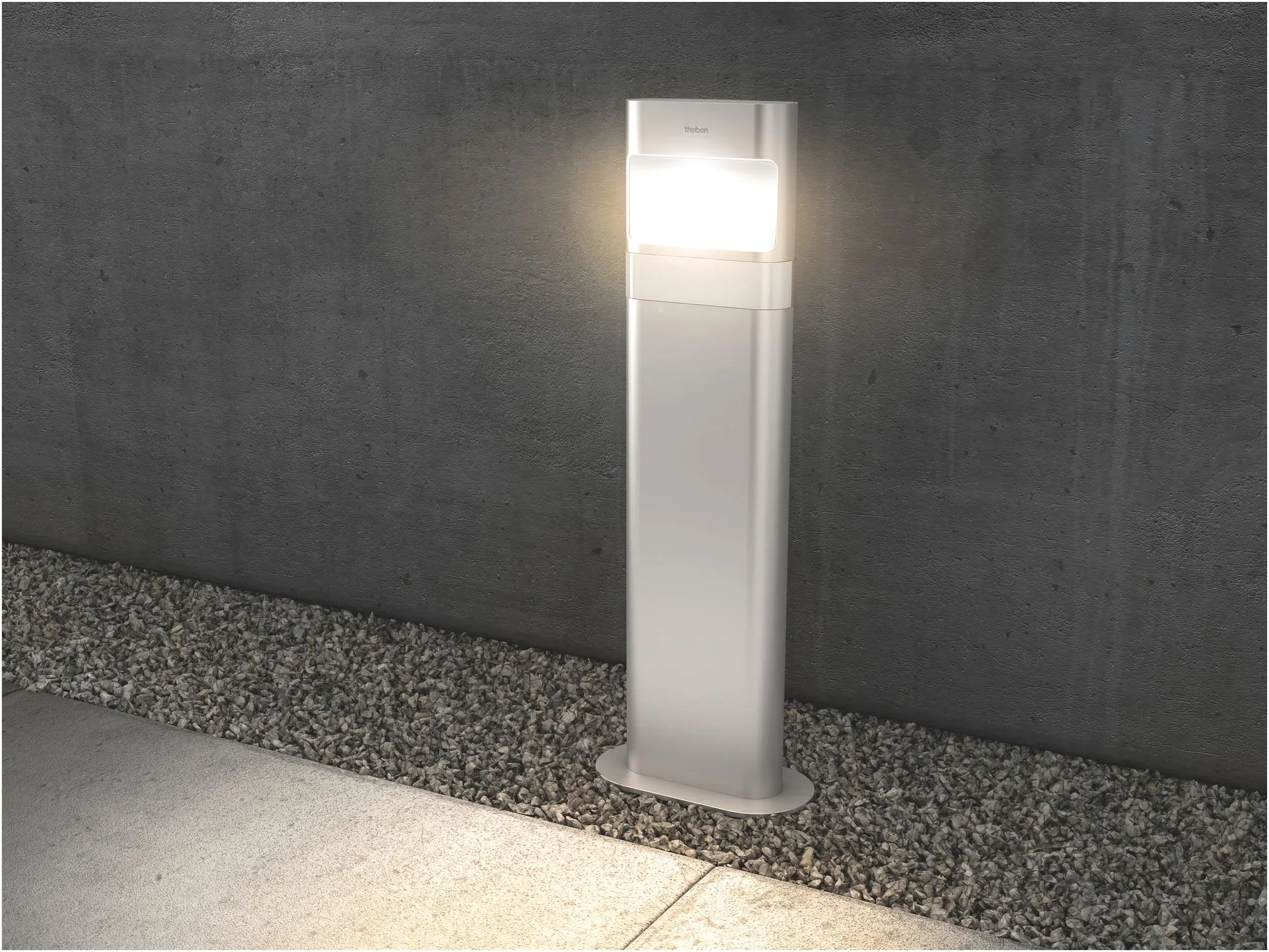 LED-Poller-Leuchte kurz, Bewegungsmelder Bodenmontage 8,5 Watt aluminium
