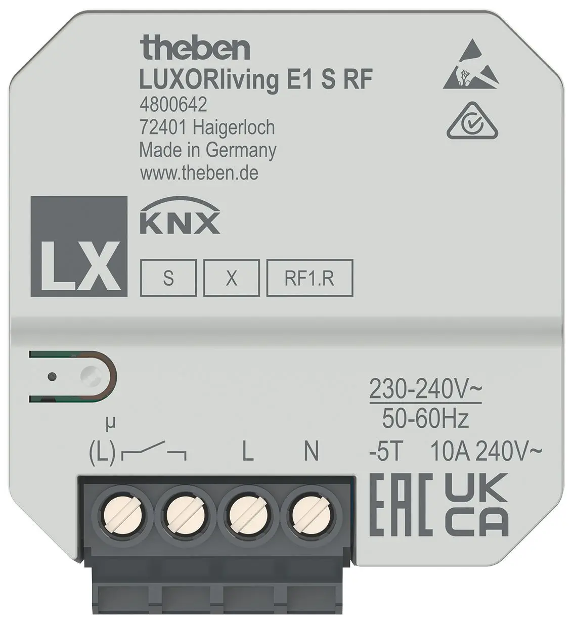 Produktfoto 1 von 1-fach Funk-Heizungsaktor LUXORliving Elektroheizung, Unterputz, Smart Home