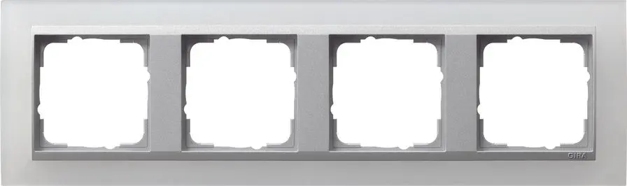 Produktfoto 1 von Abdeckrahmen 4fach f.Farbe alu Event Opak weiß