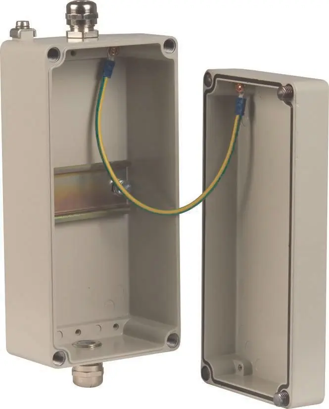 Produktfoto 1 von Aluminiumgehäuse Aufputz IP65 mit Hutschiene B 100 H200 T 81mm